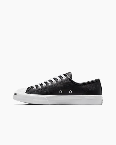 Converse Jack Purcell Leather Men Tennis Shoes Black / White NZ | C-58934019