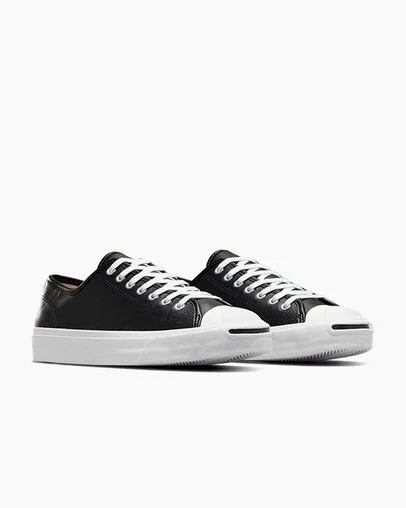 Converse Jack Purcell Leather Men Tennis Shoes Black / White NZ | C-58934019