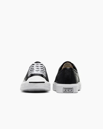 Converse Jack Purcell Leather Men Tennis Shoes Black / White NZ | C-58934019