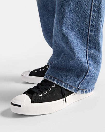 Converse Jack Purcell Men Canvas Shoes Black / White NZ | C-29078469