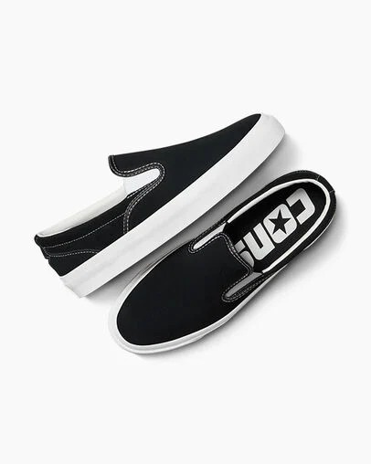 Converse One Star CC Pro Suede Slip Men Skate Shoes Black / White NZ | C-09734829