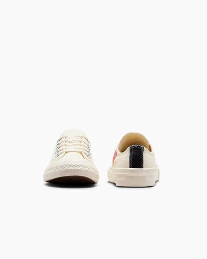 Converse PLAY Comme des Garçons Single Heart Chuck 70 Kids' Sneakers White / Red / Black NZ | C-75493269
