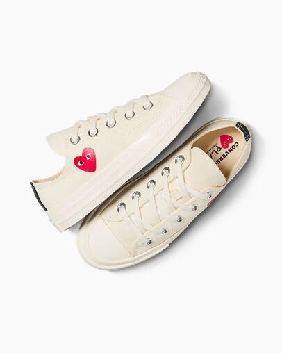 Converse PLAY Comme des Garçons Single Heart Chuck 70 Kids' Sneakers White / Red / Black NZ | C-04791529