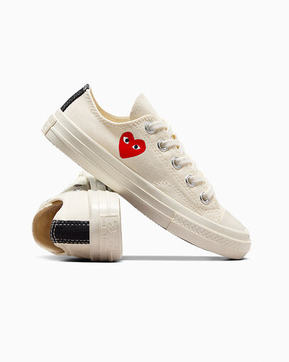 Converse PLAY Comme des Garçons Single Heart Chuck 70 Kids' Sneakers White / Red / Black NZ | C-04791529
