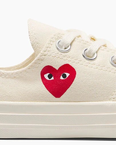 Converse PLAY Comme des Garçons Single Heart Chuck 70 Kids' Sneakers White / Red / Black NZ | C-04791529