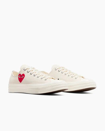 Converse PLAY Comme des Garçons Single Heart Chuck 70 Men Sneakers White / Black / Red NZ | C-24387509
