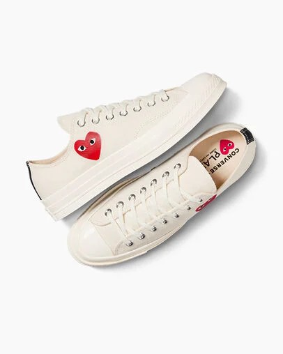 Converse PLAY Comme des Garçons Single Heart Chuck 70 Men Sneakers White / Black / Red NZ | C-24387509