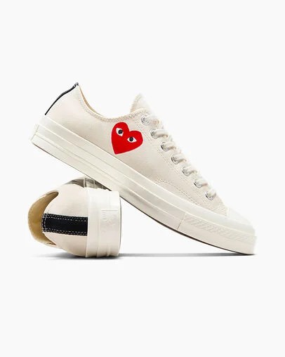 Converse PLAY Comme des Garçons Single Heart Chuck 70 Men Sneakers White / Black / Red NZ | C-24387509