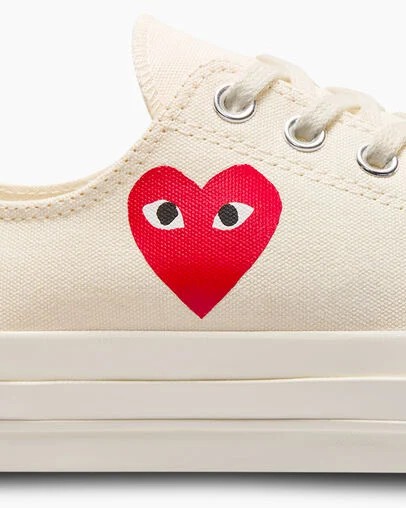 Converse PLAY Comme des Garçons Single Heart Chuck 70 Men Sneakers White / Black / Red NZ | C-24387509