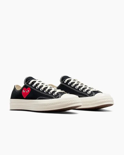 Converse PLAY Comme des Garçons Single Heart Chuck 70 Men Sneakers Black / Red NZ | C-36142879