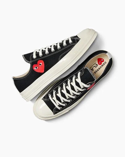 Converse PLAY Comme des Garçons Single Heart Chuck 70 Men Sneakers Black / Red NZ | C-36142879