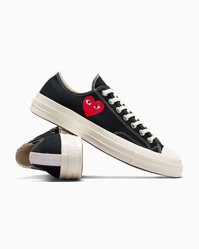 Converse PLAY Comme des Garçons Single Heart Chuck 70 Men Sneakers Black / Red NZ | C-36142879