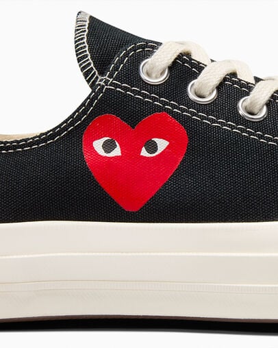 Converse PLAY Comme des Garçons Single Heart Chuck 70 Men Sneakers Black / Red NZ | C-36142879
