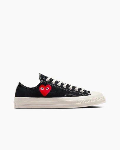 Converse PLAY Comme des Garçons Single Heart Chuck 70 Men Sneakers Black / Red NZ | C-36142879