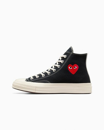 Converse PLAY Comme des Garçons Single Heart Chuck 70 Men Sneakers Black / Red NZ | C-86739059