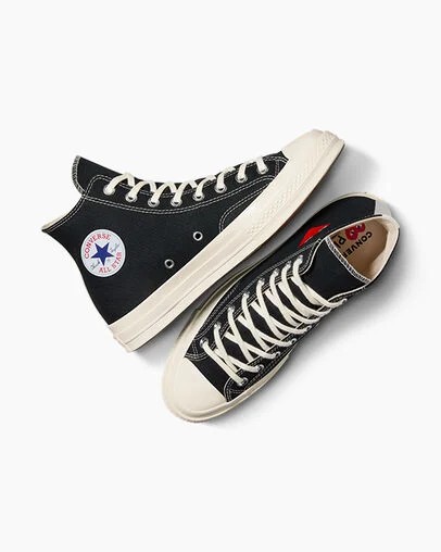 Converse PLAY Comme des Garçons Single Heart Chuck 70 Men Sneakers Black / Red NZ | C-86739059