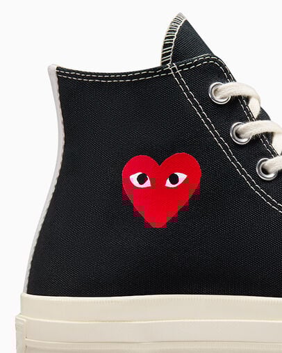 Converse PLAY Comme des Garçons Single Heart Chuck 70 Men Sneakers Black / Red NZ | C-86739059