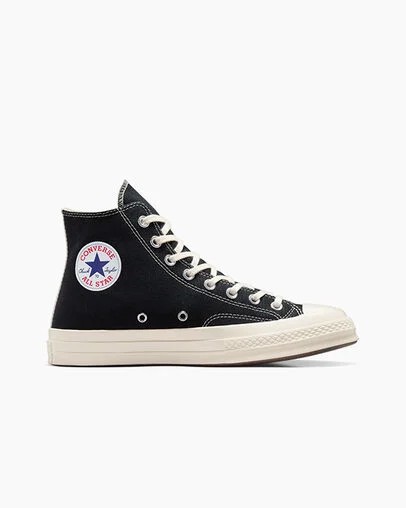 Converse PLAY Comme des Garçons Single Heart Chuck 70 Men Sneakers Black / Red NZ | C-86739059