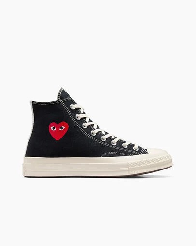 Converse PLAY Comme des Garçons Single Heart Chuck 70 Men Sneakers Black / Red NZ | C-86739059