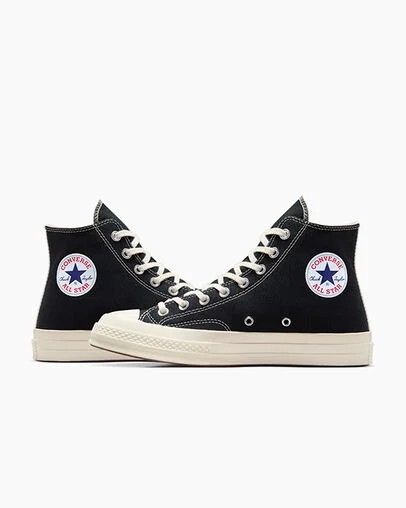 Converse PLAY Comme des Garçons Single Heart Chuck 70 Men Sneakers Black / Red NZ | C-86753929