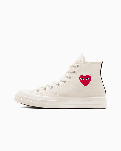 Converse PLAY Comme des Garçons Single Heart Chuck 70 Men Sneakers White / Red / Black NZ | C-45683279