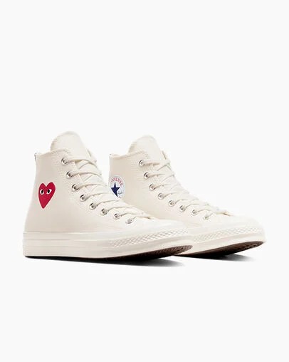 Converse PLAY Comme des Garçons Single Heart Chuck 70 Men Sneakers White / Red / Black NZ | C-45683279