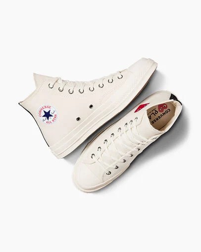 Converse PLAY Comme des Garçons Single Heart Chuck 70 Men Sneakers White / Red / Black NZ | C-45683279
