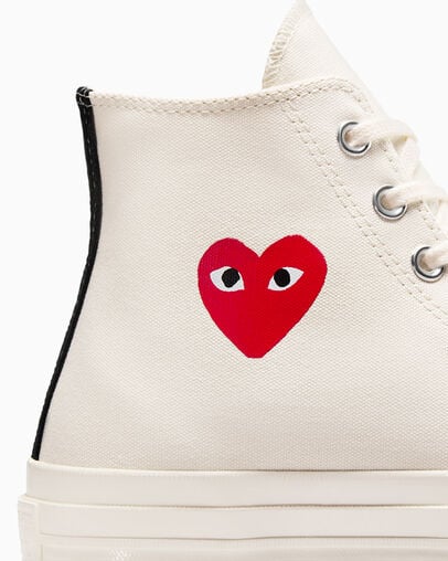 Converse PLAY Comme des Garçons Single Heart Chuck 70 Men Sneakers White / Red / Black NZ | C-45683279