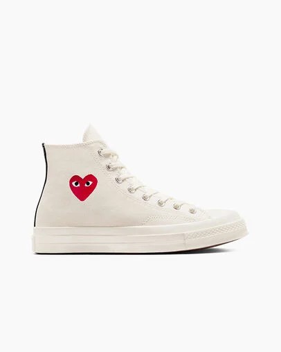 Converse PLAY Comme des Garçons Single Heart Chuck 70 Men Sneakers White / Red / Black NZ | C-45683279