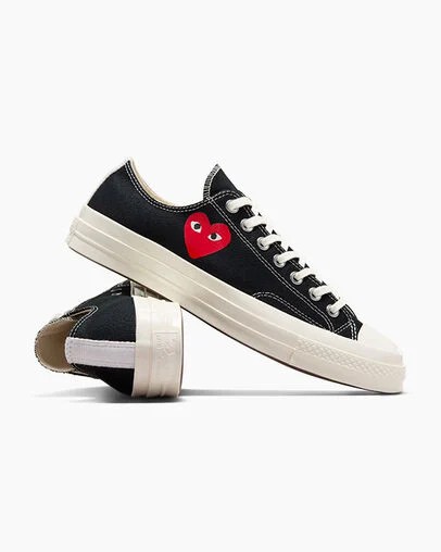 Converse PLAY Comme des Garçons Single Heart Chuck 70 Men Sneakers Black / Red NZ | C-83092479