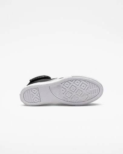 Converse Pro Blaze Strap Leather Kids' Sneakers Black / White NZ | C-54917029