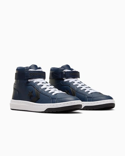 Converse Pro Blaze V2 Leather Women Basketball Shoes Navy / Black / White NZ | C-28374659