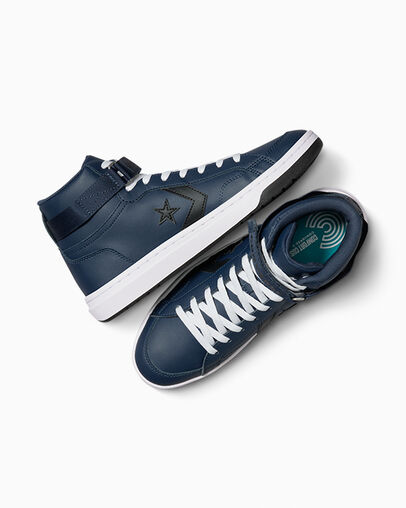 Converse Pro Blaze V2 Leather Women Basketball Shoes Navy / Black / White NZ | C-28374659