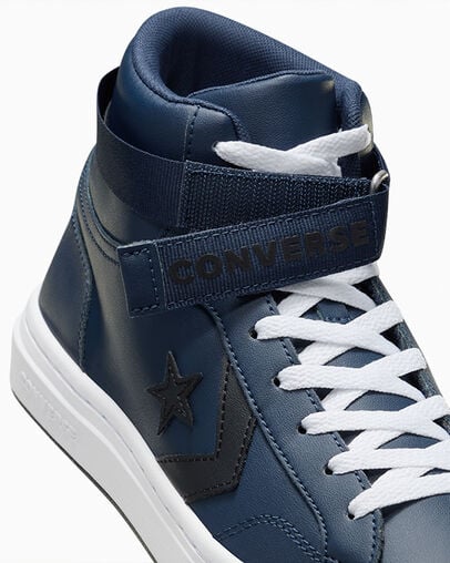 Converse Pro Blaze V2 Leather Women Basketball Shoes Navy / Black / White NZ | C-28374659