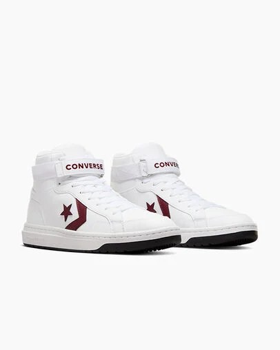 Converse Pro Blaze V2 Leather Women Basketball Shoes White / Pink NZ | C-15274899