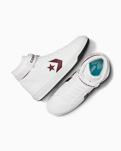 Converse Pro Blaze V2 Leather Women Basketball Shoes White / Pink NZ | C-15274899