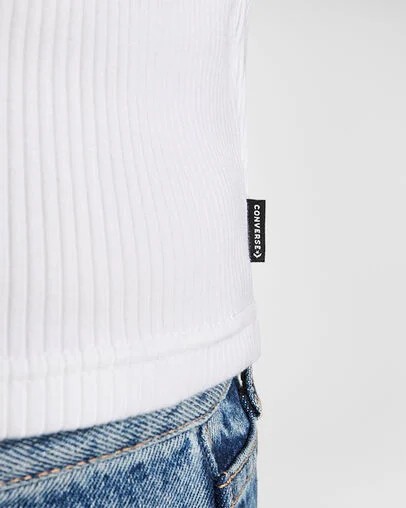Converse Ribbed Slim Women T Shirts White NZ | C-49027159