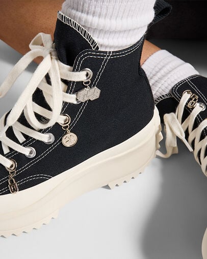 Converse Run Star Hike Charms Women Sneakers Black / Gold NZ | C-83076419