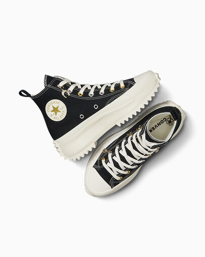 Converse Run Star Hike Charms Women Sneakers Black / Gold NZ | C-83076419