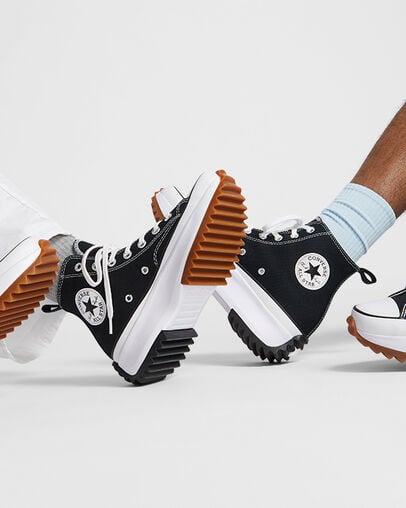 Converse Run Star Hike Women Platform Shoes Black / White NZ | C-18572399