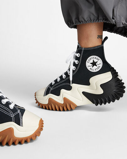 Converse Run Star Motion Women Platform Shoes Black / White / Orange NZ | C-89610279