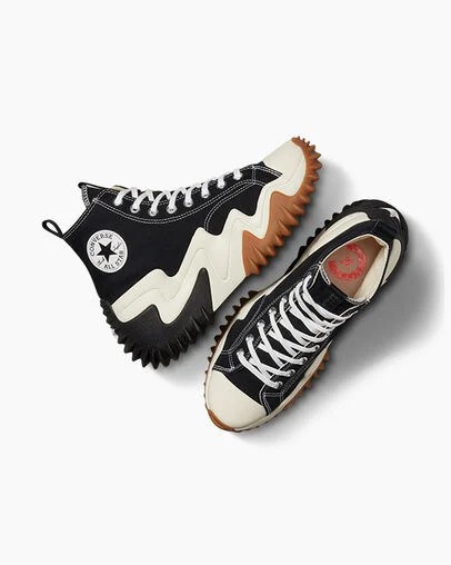 Converse Run Star Motion Women Platform Shoes Black / White / Orange NZ | C-89610279