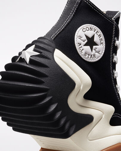 Converse Run Star Motion Women Platform Shoes Black / White / Orange NZ | C-89610279