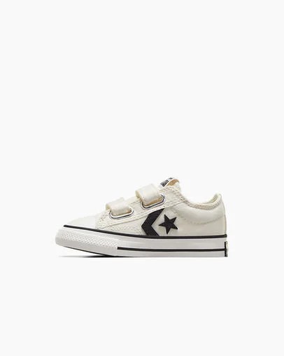 Converse Star Player 76 Easy-On Kids' Canvas Shoes White / Black NZ | C-63824759