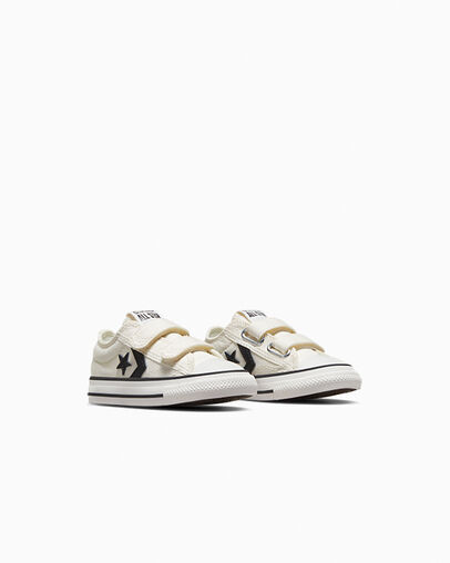 Converse Star Player 76 Easy-On Kids' Canvas Shoes White / Black NZ | C-63824759
