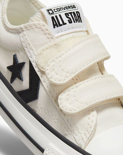 Converse Star Player 76 Easy-On Kids' Canvas Shoes White / Black NZ | C-63824759