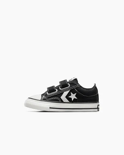 Converse Star Player 76 Easy-On Kids' Canvas Shoes Black / White NZ | C-23167809