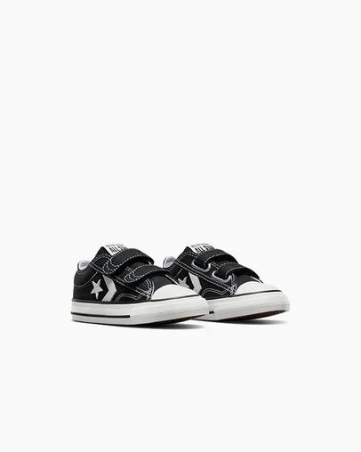 Converse Star Player 76 Easy-On Kids' Canvas Shoes Black / White NZ | C-23167809