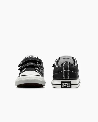 Converse Star Player 76 Easy-On Kids' Canvas Shoes Black / White NZ | C-23167809
