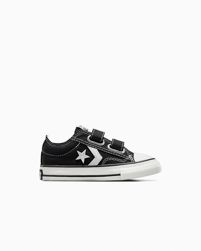 Converse Star Player 76 Easy-On Kids\' Canvas Shoes Black / White NZ | C-23167809